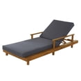 thumbnail image 3 of Christopher Knight Home Outdoor Chaise Lounge with 4" Cushion, Adjustable Backrest, Teak + Dark Gray, 3 of 13