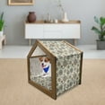 thumbnail image 3 of Beige Pet House, Vintage Ornate Round Motifs Forms Oriental Nostalgic Art Old World in Retro Style, Outdoor & Indoor Portable Dog Kennel with Pillow and Cover, 5 Sizes, Multicolor, by Ambesonne, 3 of 5