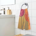 thumbnail image 3 of Yayeee 100% Cotton Hand Towels for Bathroom 16" x 28" Soft Absorbent Kitchen Towel, Orange Abstract Floral, 3 of 7