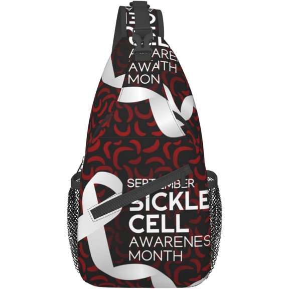 Sickle Cell Awareness Month Sling Bag Crossbody Hiking Travel Chest Bags Backpack Shoulder Daypack for Women Men