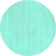 thumbnail image 1 of Ahgly Company Indoor Round Abstract Turquoise Blue Contemporary Area Rugs, 6' Round, 1 of 4