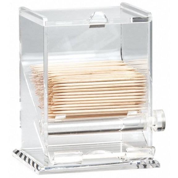 Sim Supply Toothpick Dispenser,3 3-4 in D,Clear 228 228 ZO-G3293656