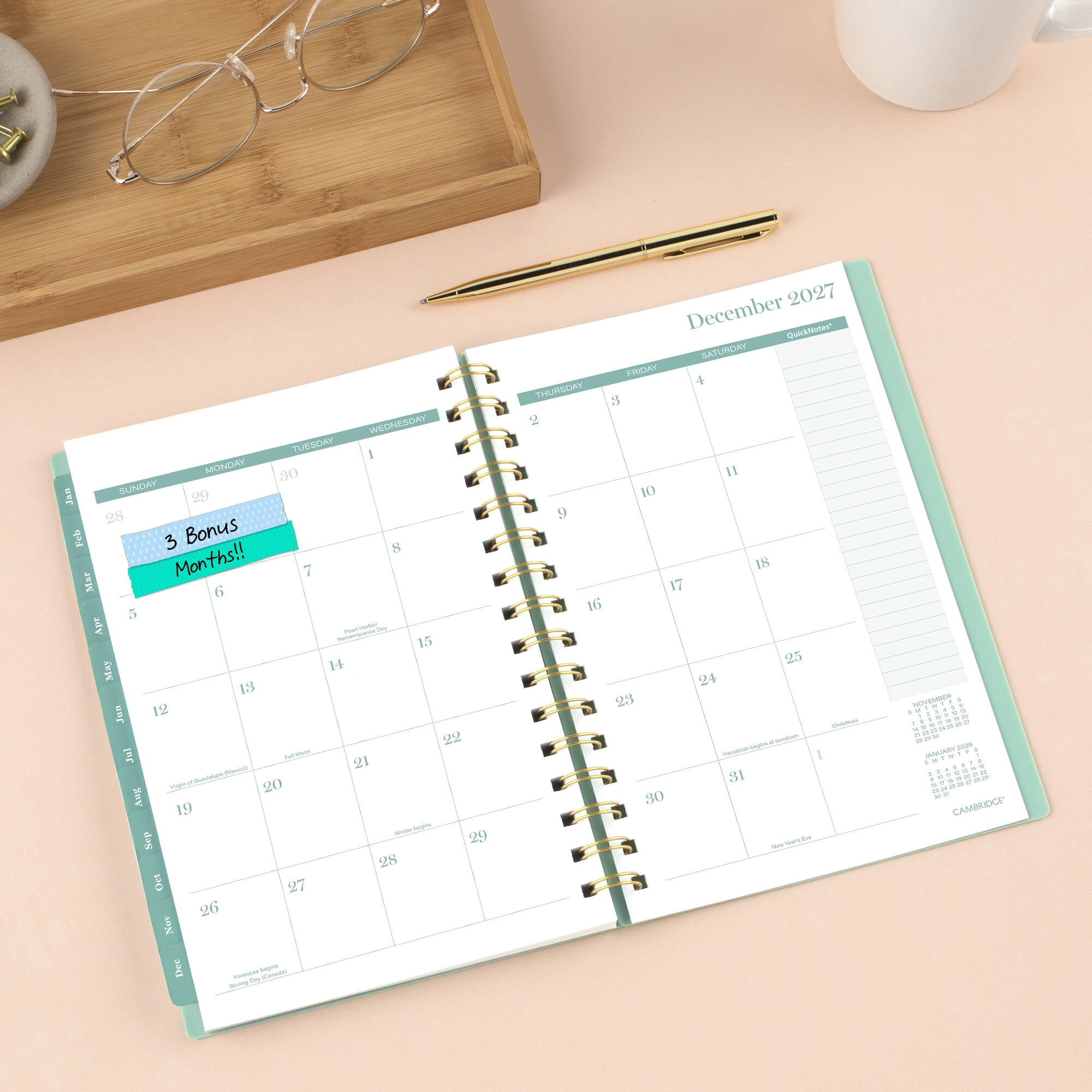 Mead Cambridge Glimmer 2027 Weekly Monthly Planner Small 5 12 x 8 12 - Regular