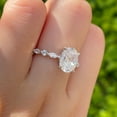 thumbnail image 4 of Flydeer Engagement Rings 925 Sterling Silver Rings For Women Oval Cut Wedding Woman Rings 3CT 5A CZ Anniversary Size 6, 4 of 7