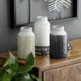 thumbnail image 2 of DecMode Ceramic Earthy, Coastal ,Minimalist, Neutral Vase Set of 3 5"W, 8"H, Matte and Textured Glaze Finish, in White, Beige and Charcoal Gray, 2 of 7