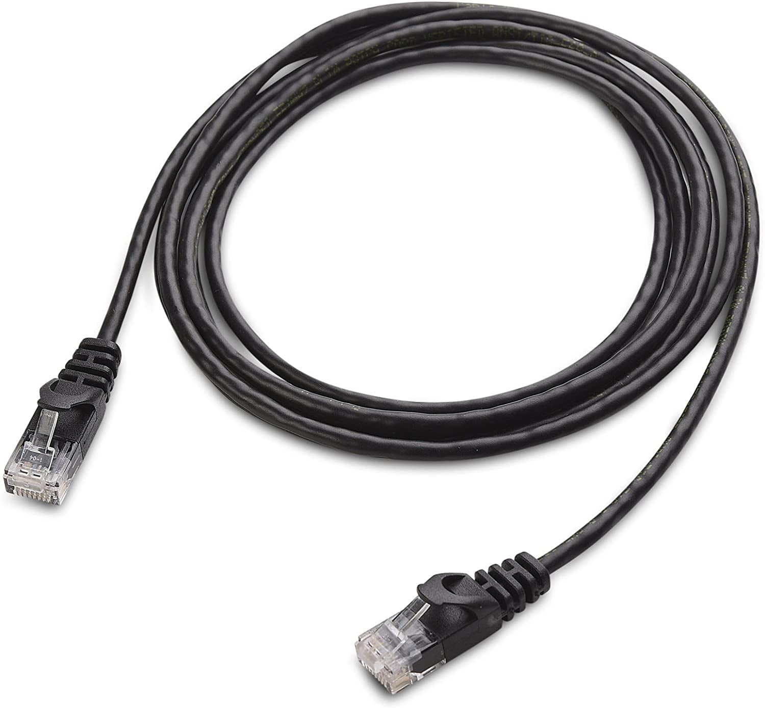 Cable Matters 5-Pack Snagless Short Cat6 Ultra Thin Ethernet Cable (Thin Cat6 Cable) in Black 7 ft