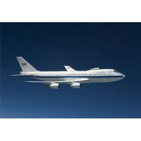 An E-4B National Airborne Operations Center - Naoc Aircraft Flies High Over The Midwest On A Training Mission Out of Offutt Air Force Base Nebraska Poster Print - 17 x 11