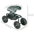thumbnail image 3 of Outsunny Garden Cart with Tool Tray, 360° Swivel & Height Adjustable Seat, 3 of 10
