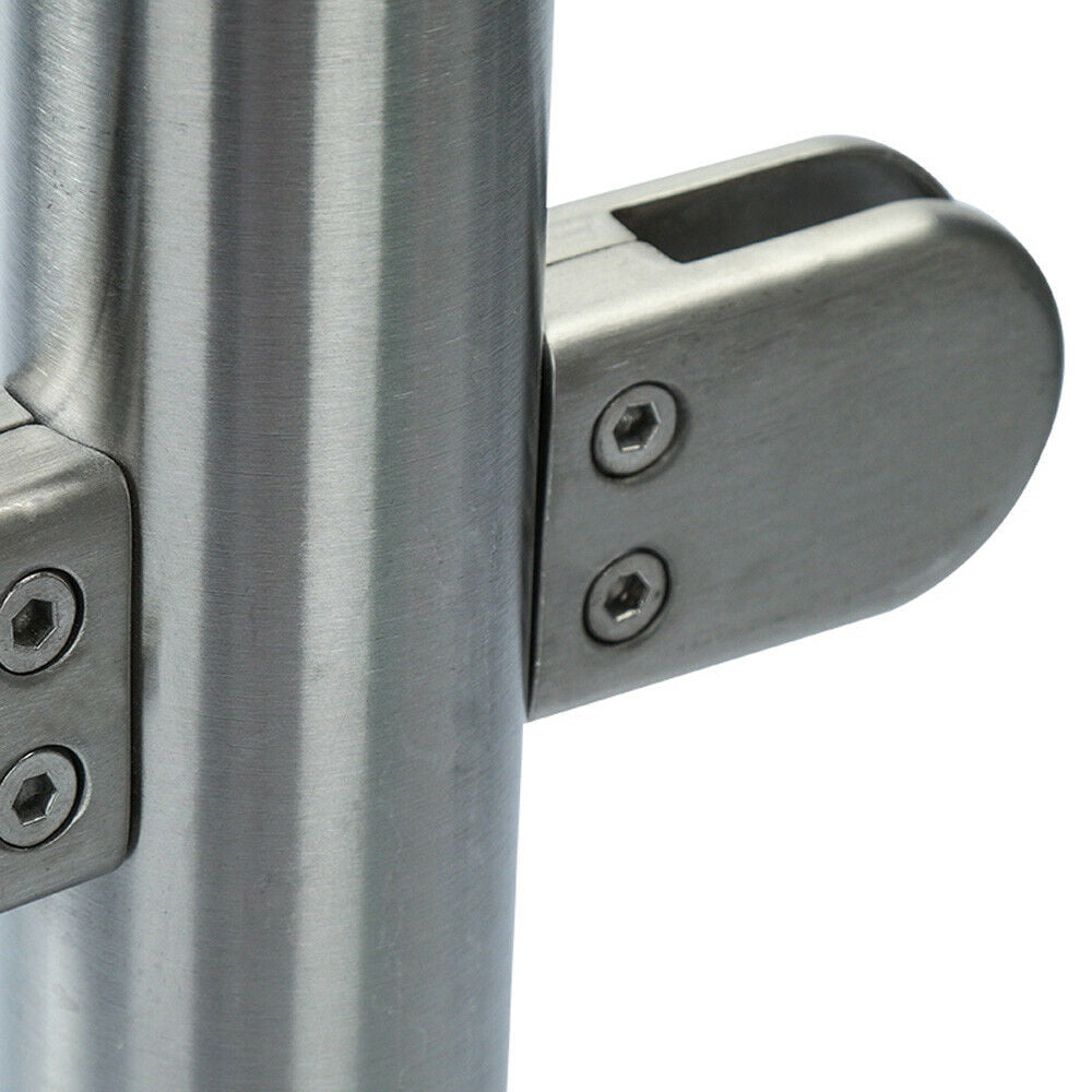 Slivery High Glass Balustrade End Post Railing Glazing Stainless Steel Handrail 