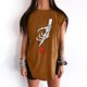 thumbnail image 5 of Moda Retro Moda Casual Cuello redondo Manga corta Ranura Estampado Camiseta Top Pompotops hkajfhjk460888, 5 of 9