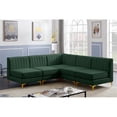 thumbnail image 4 of Meridian Furniture Alina Green Velvet Modular Sectional, 4 of 16