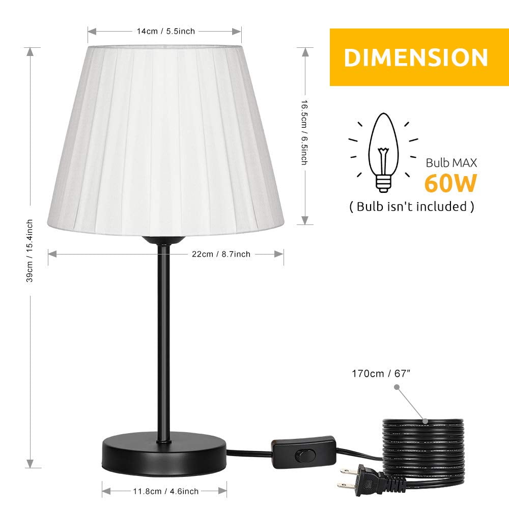 Modern Classic Table Lamp Set Of 2 Beside Nightstand Bedroom Livingroom Office Lamps