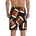 thumbnail image 3 of Gaeub Brown Football On Black Printed Men's Short Pajama Pants, Lightweight Lounge & Sleep Bottoms Keep You Cool - 3X-Large, 3 of 9