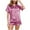 Pink, variant on Leesechin Womens Sleepwear Set Home Wear Pajamas Two-Piece Suit Short Sleeve Pants Pajama Set Homewear Dark Blue 2XL