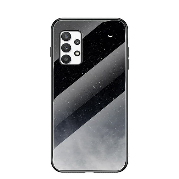 Nalacover For Samsung Galaxy A13 5G Fit Slim Case,Stylish Galaxy Pattern Design Luxury Tempered Glass Back Case Anti-scratch Side with TPU Bumper Shockproof Camera Lens Protective Cover.B