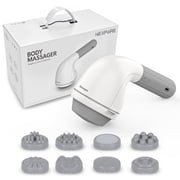 NEXPURE Handheld Neck Back Massager, 8 Massage Heads, 6 Modes for Men & Women, White