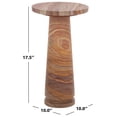 thumbnail image 3 of Safavieh Couture Valentia Scandinavian Marble and Manufactured Wood Round End Table, Brown, 3 of 8