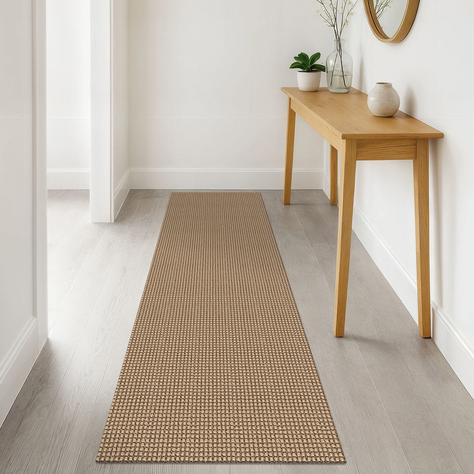 iOhouze Runner Rug for Hallways 2x6ft Woven Washable Rug Hall Carpet Runner Natural Cotton Rubber Backing Entryway Runner Rugs