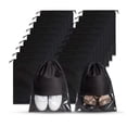 thumbnail image 1 of 18 bolsas de viaje para zapatos, portátiles, transparentes, a prueba de polvo, para el hogar, no tejidas, con cordón, 1 of 3