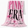 thumbnail image 2 of My Pink Era Bold Heart Power, Cozy Typography Art Scene, Warm Flannel Blanket for Living Room and Reading Nook, Art Lovers Valentine's Day Gift, Artistic Home Decor, 2 of 9