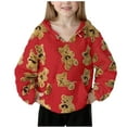 thumbnail image 6 of ATOGUTA Fleece Jacket Girls Kids Fleece Coat Soft Fall Winter Warm Outerwear Size 4T-15, Red, 6 of 6