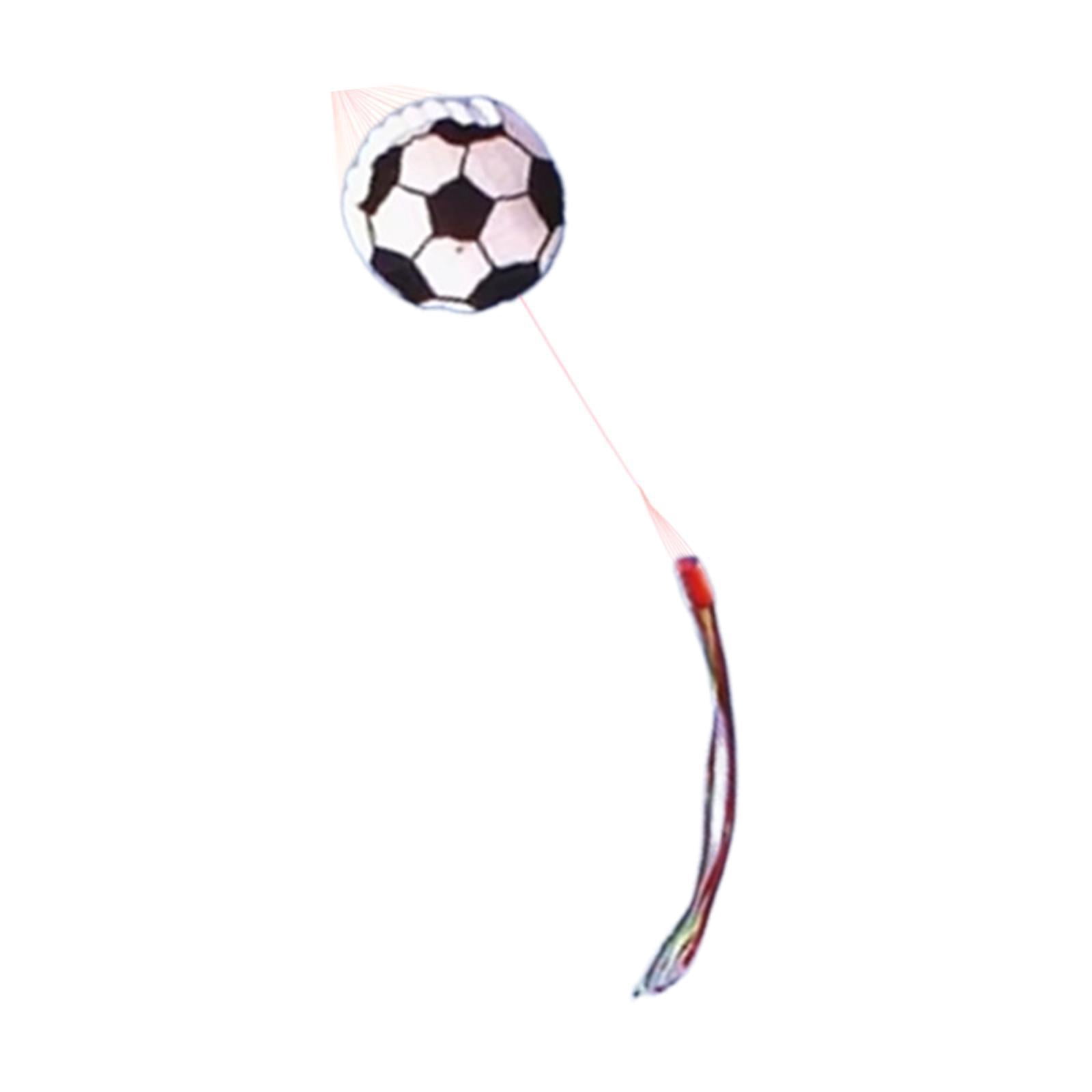funtasica Football Ball Kite Large Size Easy Control with 100 M Line Leisure Sports Flying Toy for Park Trips Backyard Garden Beginners White