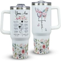 Christian Gifts For Women Religious Gifts Encouraging Inspiration Gifts For Elderly Women - 40oz Christian Tumblers With Handle Straw and Lid Faith Tumbler Cup Christian Travel Coffee Mug