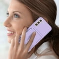 thumbnail image 5 of Allytech Wallet Case for Samsung Galaxy S22 with Card Holder, Built-in Mirror, Camera Screen Protection, Drop Protection Anti-Scratch Cover Case for Samsung Galaxy S22 - Lightpurple, 5 of 6