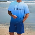 thumbnail image 2 of bravefron Men's 2 Piece Outfits Oversized Short Sleeve T-Shirt Shorts Set Summer Beach Loungewear Tropical Tee Bermuda Shorts Casual Two Piece Sets, 2 of 5