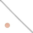 thumbnail image 4 of 4mm Rhodium Plated Flat Cuban Link Curb Chain Necklace, 22 inches + Gift Box, 4 of 7