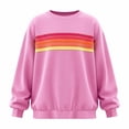 thumbnail image 4 of Maplenight Crew Neck Sweatshirts for Women Striped Long Sleeve Casual Vintage Pullover Sweatshirts Womens Fall Tops, 4 of 4