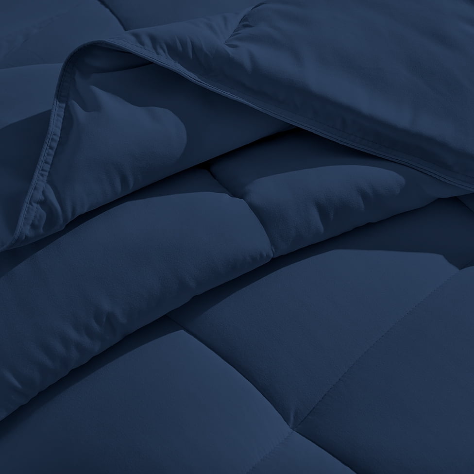 Bare Home Ultra-Soft Goose Down Alternative Comforter Set, Full, Dark Blue