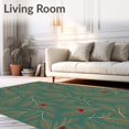 thumbnail image 2 of ODIKA 4'x6' Machine Washable Non-Slip Area Rug, Woodland Evergreen Entrance Natural Seasonal Foliage Decoration High Traffic Rug with Pad, Green, 622106, 2 of 8