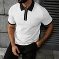 thumbnail image 3 of Klisyaur Mens Zipper Shirts Short Sleeve Solid Color Casual Comfortable Lightweight Tee Summer Business Tops, 3 of 5