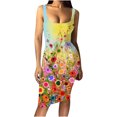 thumbnail image 2 of Lenago Robe Sans Manches Grande Taille pour Femmes Mode Décontractée Été Sans Manches Épaules Dénudées Imprimé Col Rond Robes de Plage en Solde, 2 of 4