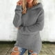 thumbnail image 1 of AUNVITO Women's Hooded Fleece Top Long Sleeve Solid Color Casual and Cozy Style, 1 of 9