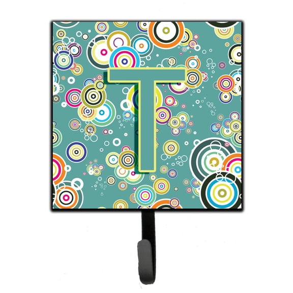 Letter T Circle Circle Teal Initial Alphabet Leash or Key Holder