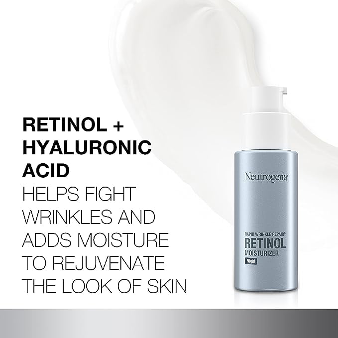 Neutrogena Rapid Wrinkle Repair Anti-Wrinkle Night Accelerated Retinol SA Facial Moisturizer, 1 fl. Oz (Pack of 4)