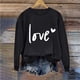 thumbnail image 4 of Penkiiy Día de San Valentín Sudadera para Mujer Lindo Amor Camisetas Corazón Casual Camiseta de San Valentín de manga larga Ropa Tops XS Negro, 4 of 4