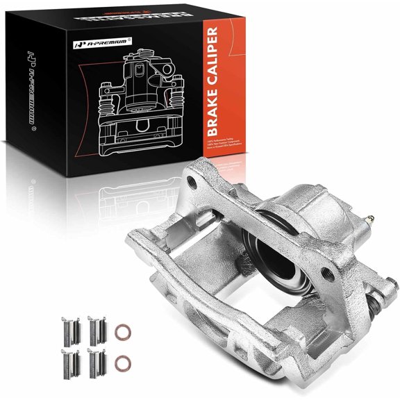 A-Premium Disc Brake Caliper Assembly with Bracket Compatible with Chrysler Town & Country Dodge Grand Caravan Jeep Liberty Wrangler 07-12 Front Left or Right