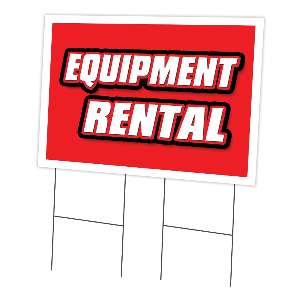 Equipment Rental Yard Sign & Stake outdoor plastic coroplast window