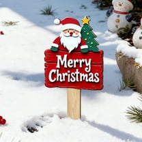 7.8 Inch Outdoor Christmas Decorations,Wooden Snowman Santa Claus Decorative Garden Stakes for Christmas Outdoor Yard, Xmas Signs for Home Outside Yard Lawn Porch Pathway Xmas Decor(Santa Claus)