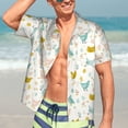 thumbnail image 5 of Lsque Chicken pattern Hawaiian Shirt for Men, Unisex Summer Beach Casual Short Sleeve Button Down Shirts-Small, 5 of 9