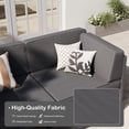 thumbnail image 5 of Techmilly Aluminum Patio Furniture, Metal Patio Conversation Set with Waterproof Cover, 5 Inch Thick Cushions , Modern Outdoor Furniture for Deck & Backyard, Dark Gray, 5 of 8