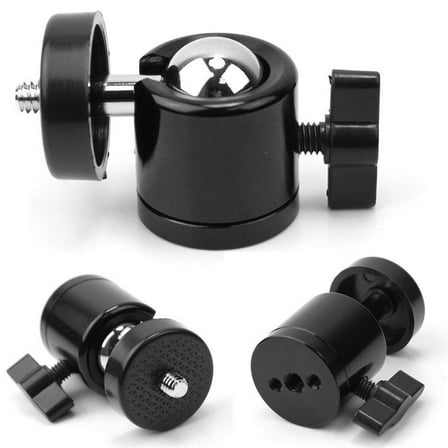 Mini Tripod Head Tripod Ball Head 1/4" Threaded Camera 360 Degrees Camcorder (Black)