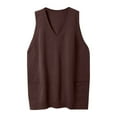 thumbnail image 4 of YMNXA Women'S Sweater Vest Sleeveless V Neck Solid Color Fashion Comfortable Knitwear Pullover Top For Casual Daily Wear Brick Red L, 4 of 5