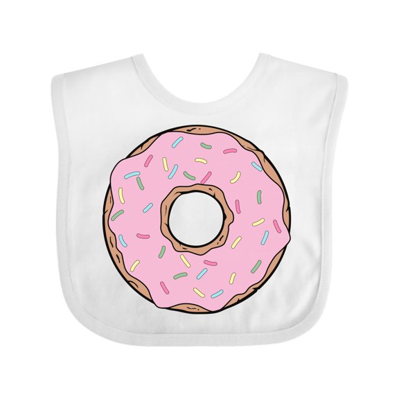 Inktastic Pink Donut with Sprinkles Boys or Girls Baby Bib