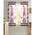 thumbnail image 4 of Valentine's Day Sheer Curtains 45 Inch Length 2 Panels Set for Living Room/Bedroom, Pink Romantic Gnomes Love Heart Black Plaid Kitchen Curtains Grommet Curtains Window Treatments 42"x45"x2, 4 of 7