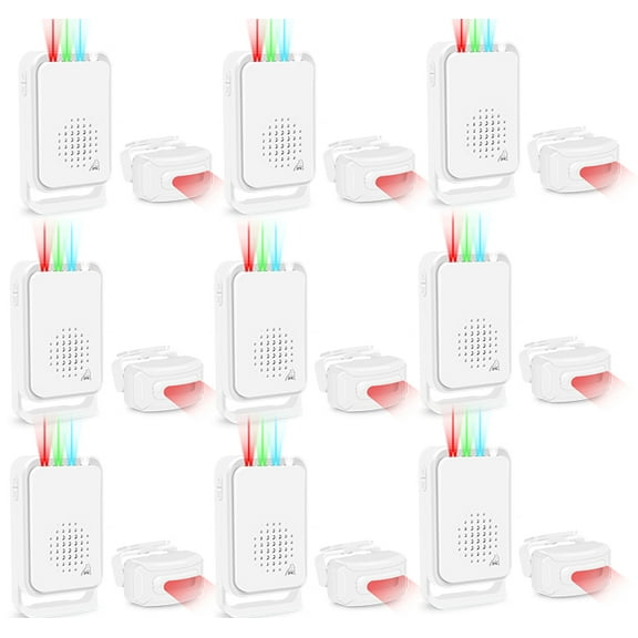 Greencycle Motion Sensor Alarm,Outdoor Door Alarm Waterproof, Mailbox Alarm,IP65,Anti-theft,Weatherproof Motion Detector with 900FT Long-Range Ringer,for Vehicle Entry and Exit Garage,shop,9PK