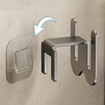 thumbnail image 3 of tamizeot Metal Efficiently Store Bathroom Slippers With Wall-mounted Rack Featuring Drying Hook Toilet Shoe grey paste 3pcs, 3 of 6